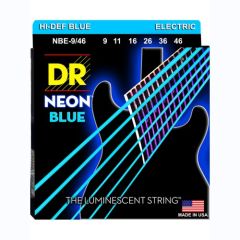DR Hi-Def Neon Blue Cordes Guitare Électrique Light À Medium 9-46