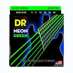 DR Hi-Def Neon Green Cordes Guitare Électrique Light À Medium 9-46
