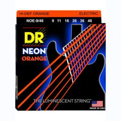 DR Hi-Def Neon Orange Cordes Guitare Électrique Light À Medium 9-46