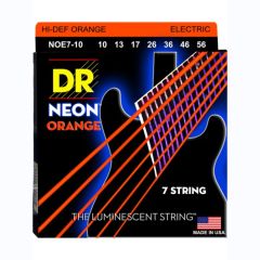 DR Hi-Def Neon Orange Cordes Guitare Électrique 7 Cordes Medium 10-56