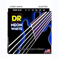 DR Hi-Def Neon White Cordes Guitare Électrique Light À Medium 9-46