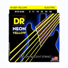 DR Hi-Def Neon Yellow Cordes Guitare Électrique Light À Medium 9-46