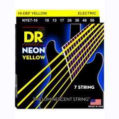 DR Hi-Def Neon Yellow Cordes Guitare Électrique 7 Cordes Medium 10-56