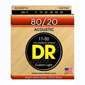 DR Hi-Beam 80-20 Laiton Cordes Acoustique Custom Light 11-50