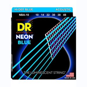 DR Hi-Def Neon Blue Cordes Acoustique Extra Light 10-48