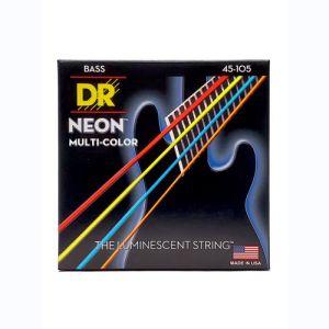 DR Hi-Def Neon Multi-Color Cordes Basse Medium 45-105