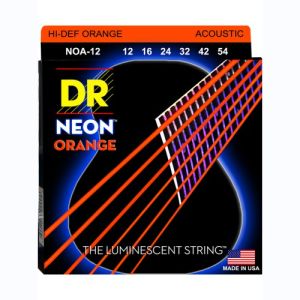 DR Hi-Def Neon Orange Cordes Acoustique Light 12-54