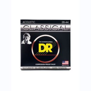 DR Classical Nylon Silver-Plated, Cordes Nylon Guitare Classique, Hard Tension 28-44
