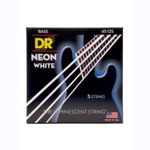 DR Hi-Def Neon White Cordes Basse 5 Cordes Medium 45-125