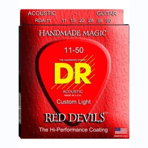 DR Red Devils Red Cordes Acoustique Custom Light 11-50