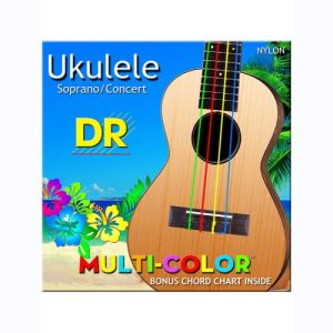 DR Nylon Multi-Color, Cordes Ukulélé Soprano-Concert