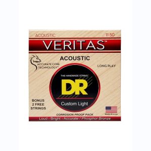 DR Veritas Coated Core Technology Cordes Acoustique Custom Light 11-50