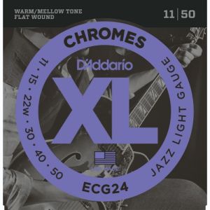 D'Addario Chromes ECG24 Jazz Light 11-50 filet plat