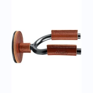 Levy's Stand mural en fer forgé smoke avec protections en cuir tan