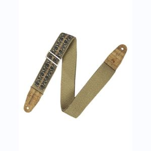 Levy's Sangle vegan en chanvre avec embout en liège renforcé Design 007