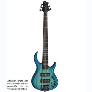 Marcus Miller basse électrique M5 Swamp Ash-5 TBL Trasparent Blue Fretless V2.0