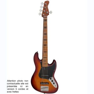 Marcus Miller jazz bass V5 ALDER-4 TS Tobacco Sunburst Fretless V2.0
