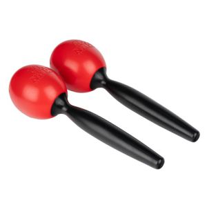 Nino 575R Maracas Plastique Ronds Med Rouge