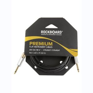 Rockbag Câble instrument plat premium 300 cm droit-droit Noir