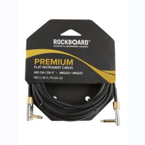 Rockbag Câble instrument plat premium 600 cm coudé-coudé Noir