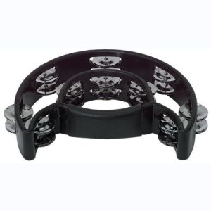GEWA Tambourin Demi lune, 20 paires de cymbalettes  Noir