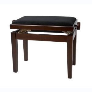 GEWA Banquette Piano DeLuxe Noyer Mat Cdt 2 Assise noire