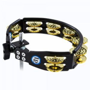 Latin Percussion Tambourins Cyclop sur support LP179 Cymbalettes laiton martelé, Noir