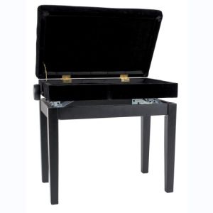 GEWA Banquette Piano Deluxe Compartment Cdt 2 Noir brillant