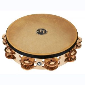 Latin Percussion Tambourins Pro 10in Double Row With Head LP384-BZ 10" Bronze
