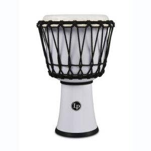 Latin Percussion Djembe World 7-inch Rope Tuned Circle LP1607WH Blanc